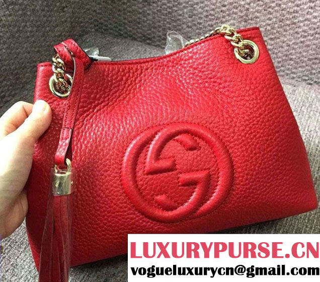 Gucci Soho Leather Shoulder Mini Bag 387043 Red 2016