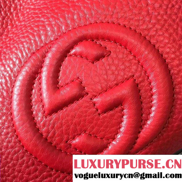 Gucci Soho Leather Shoulder Mini Bag 387043 Red 2016