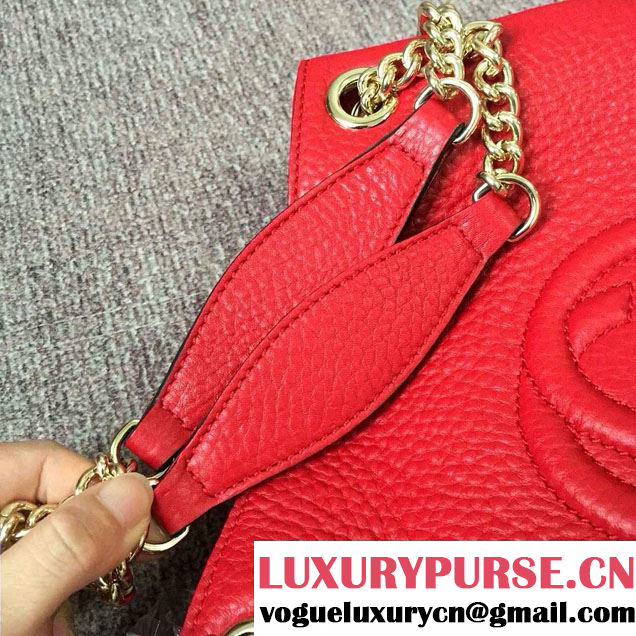 Gucci Soho Leather Shoulder Mini Bag 387043 Red 2016