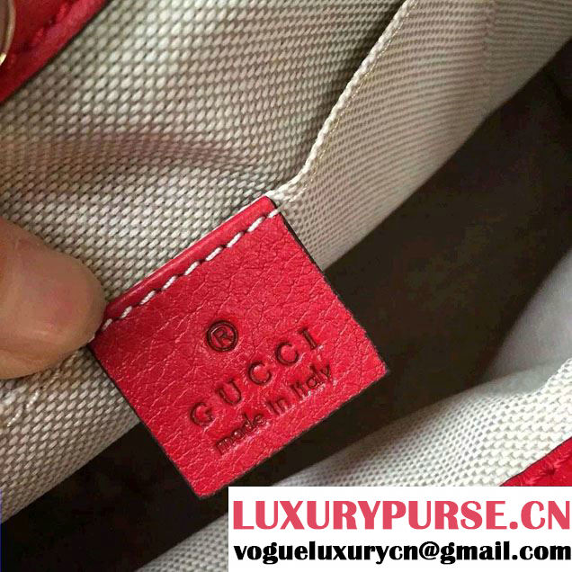 Gucci Soho Leather Shoulder Mini Bag 387043 Red 2016