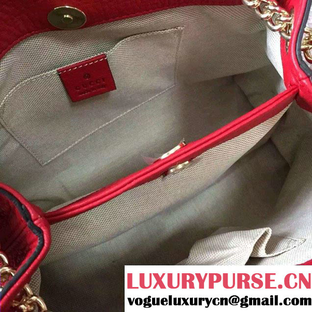 Gucci Soho Leather Shoulder Mini Bag 387043 Red 2016