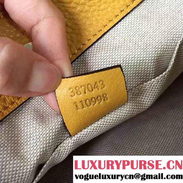 Gucci Soho Leather Shoulder Mini Bag 387043 Yellow 2016
