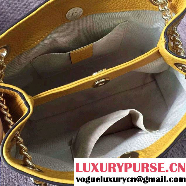 Gucci Soho Leather Shoulder Mini Bag 387043 Yellow 2016
