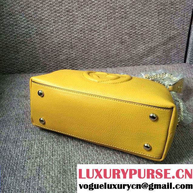 Gucci Soho Leather Shoulder Mini Bag 387043 Yellow 2016