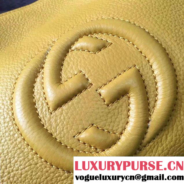 Gucci Soho Leather Shoulder Mini Bag 387043 Yellow 2016
