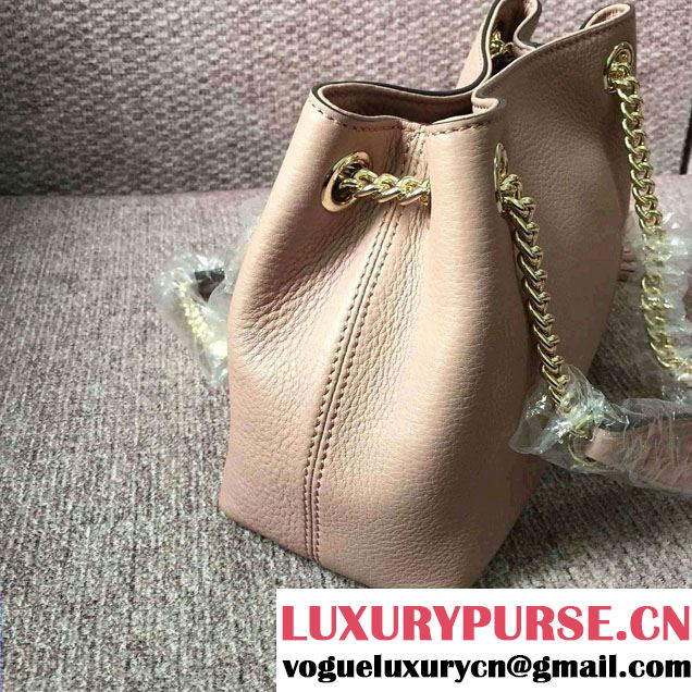 Gucci Soho Leather Shoulder Mini Bag 387043 Nude Pink 2016