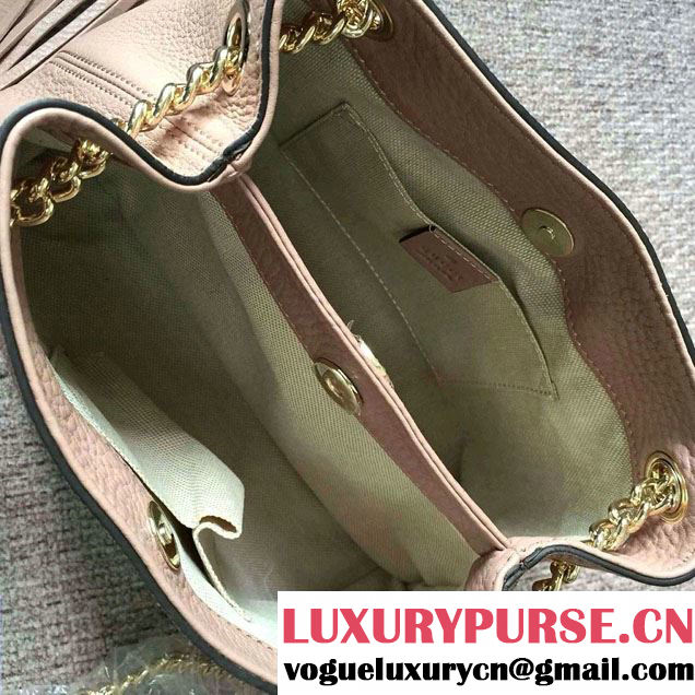Gucci Soho Leather Shoulder Mini Bag 387043 Nude Pink 2016