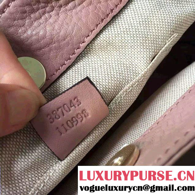 Gucci Soho Leather Shoulder Mini Bag 387043 Nude Pink 2016