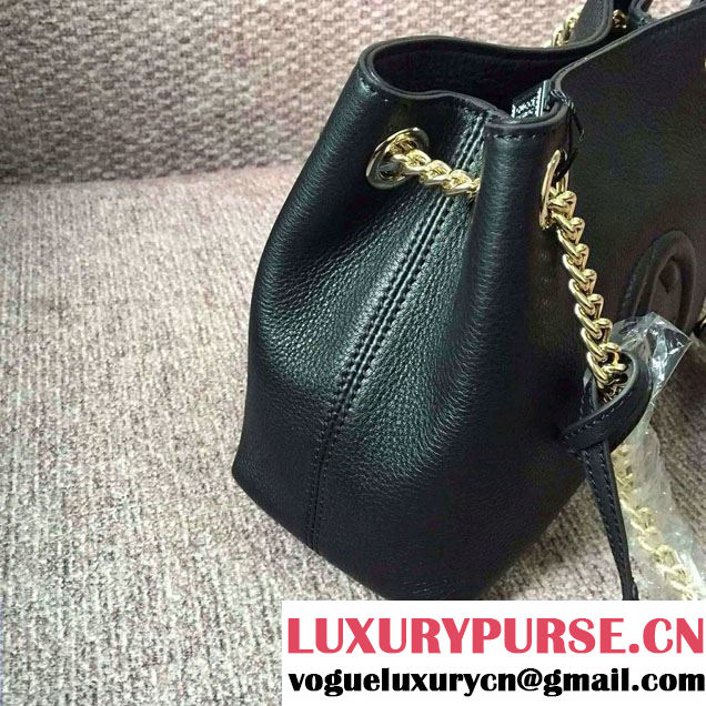 Gucci Soho Leather Shoulder Mini Bag 387043 Black 2016