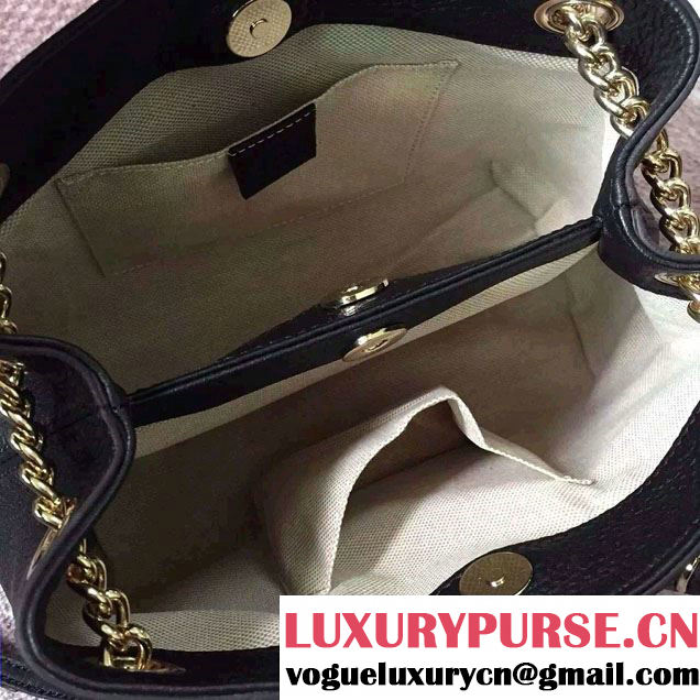 Gucci Soho Leather Shoulder Mini Bag 387043 Black 2016