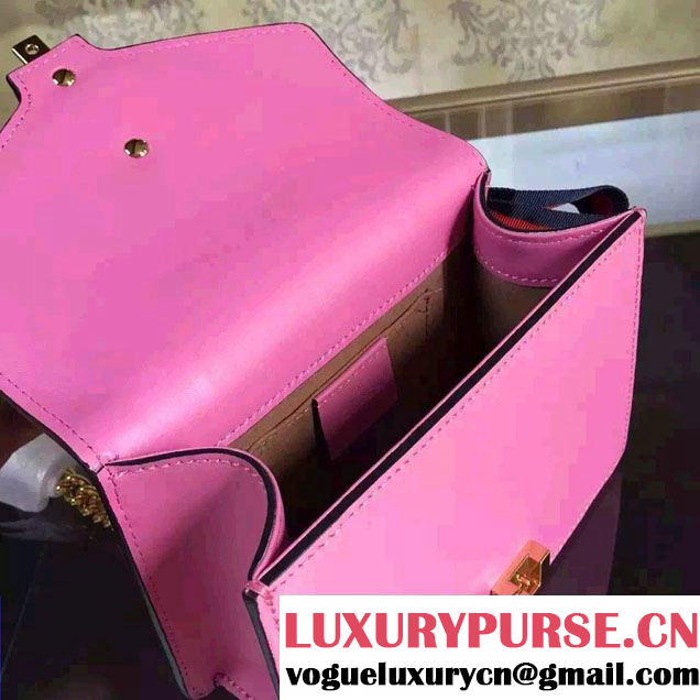 Gucci Sylvie Chain Leather Mini Shoulder Bag 431666 Pink 2016
