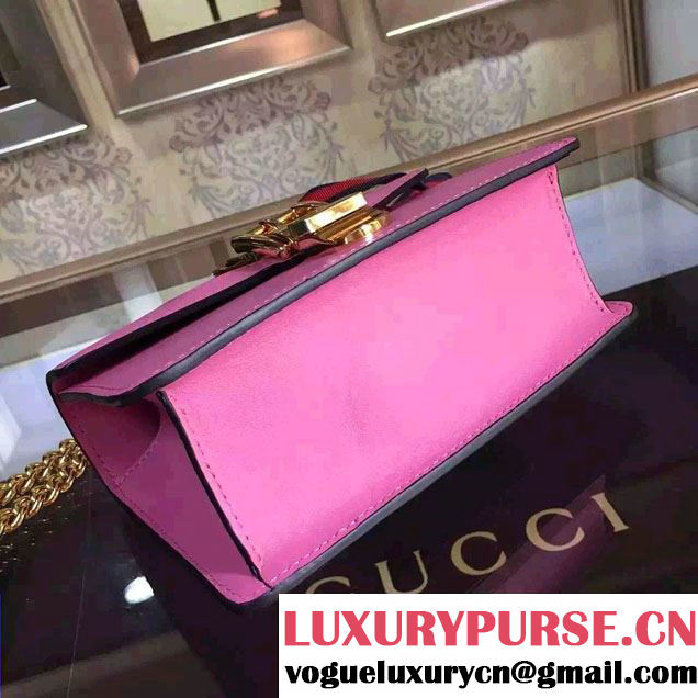 Gucci Sylvie Chain Leather Mini Shoulder Bag 431666 Pink 2016