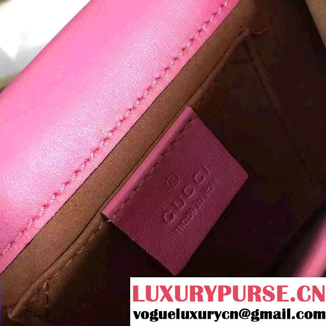 Gucci Sylvie Chain Leather Mini Shoulder Bag 431666 Pink 2016
