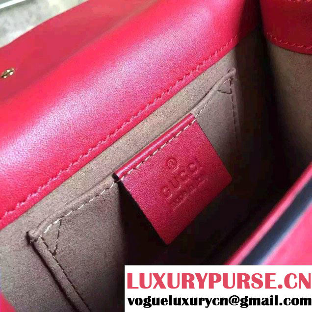 Gucci Sylvie Chain Leather Mini Shoulder Bag 431666 Red 2016