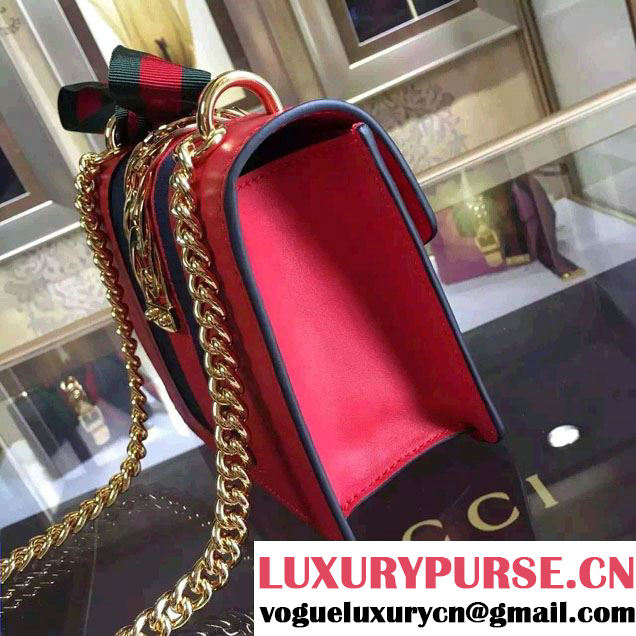 Gucci Sylvie Chain Leather Mini Shoulder Bag 431666 Red 2016