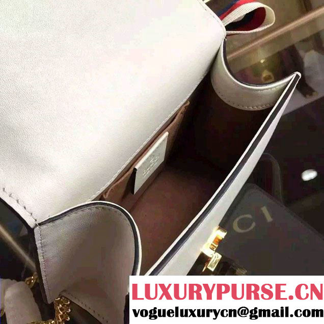 Gucci Sylvie Chain Leather Mini Shoulder Bag 431666 Off-white 2016