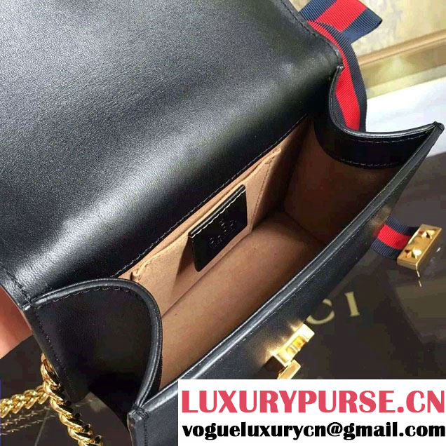 Gucci Sylvie Chain Leather Mini Shoulder Bag 431666 Black 2016