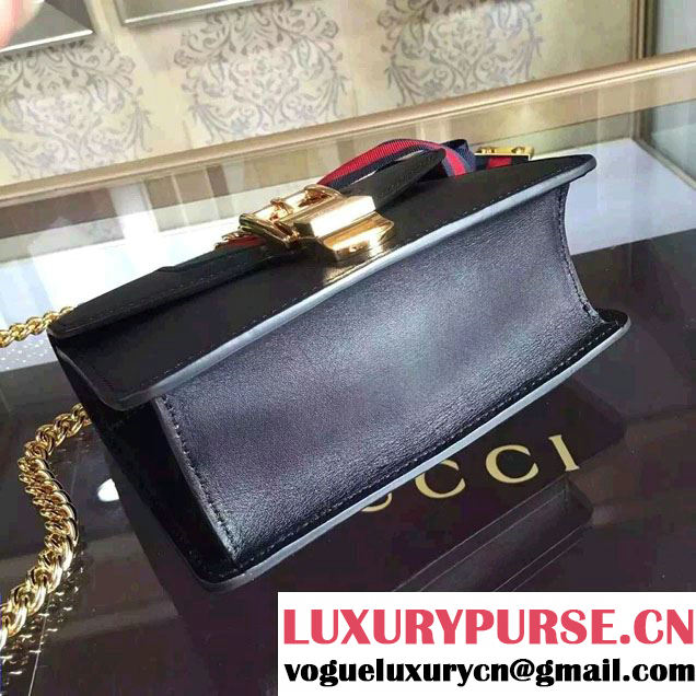 Gucci Sylvie Chain Leather Mini Shoulder Bag 431666 Black 2016
