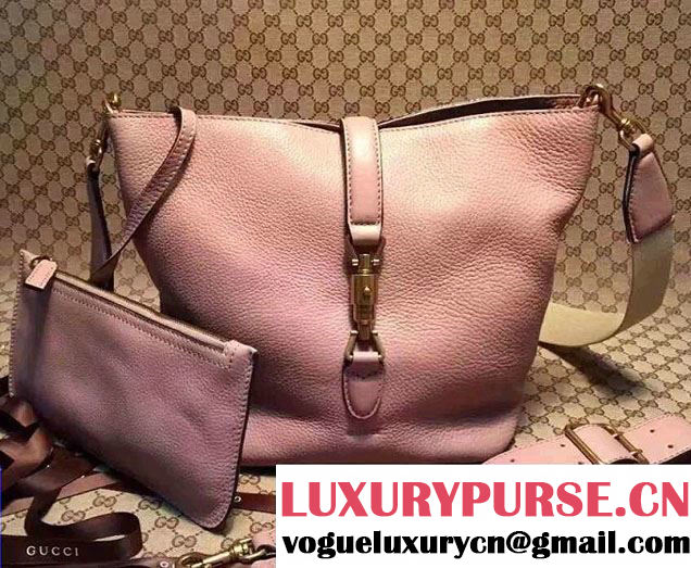 Gucci Jackie Soft Leather Bucket Bag 380579 Nude Pink