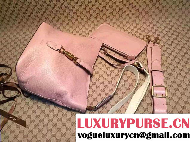 Gucci Jackie Soft Leather Bucket Bag 380579 Nude Pink