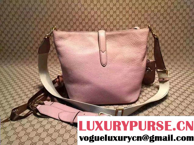 Gucci Jackie Soft Leather Bucket Bag 380579 Nude Pink