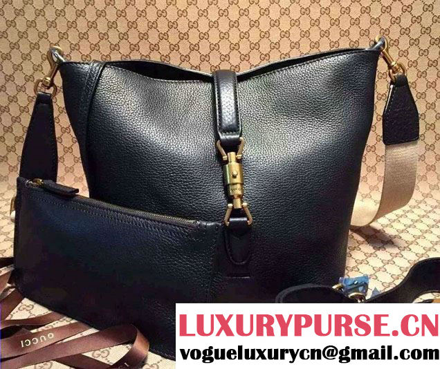Gucci Jackie Soft Leather Bucket Bag 380579 Black