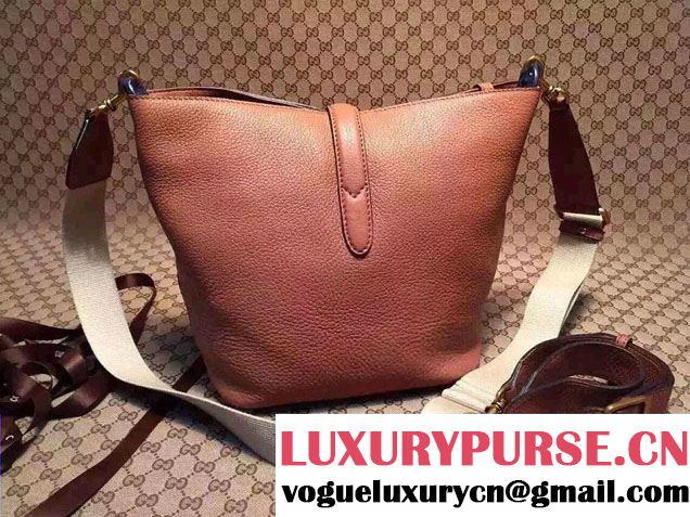 Gucci Jackie Soft Leather Bucket Bag 380579 Apricot