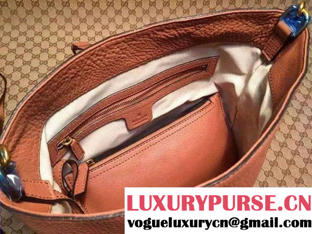 Gucci Jackie Soft Leather Bucket Bag 380579 Apricot