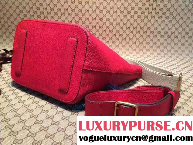 Gucci Jackie Soft Leather Bucket Bag 380579 Red