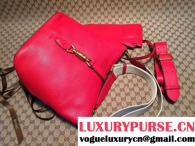 Gucci Jackie Soft Leather Bucket Bag 380579 Red