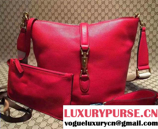 Gucci Jackie Soft Leather Bucket Bag 380579 Red