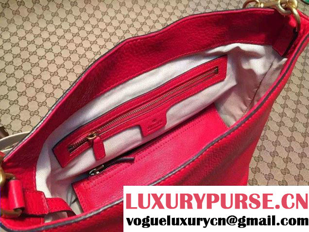 Gucci Jackie Soft Leather Bucket Bag 380579 Red