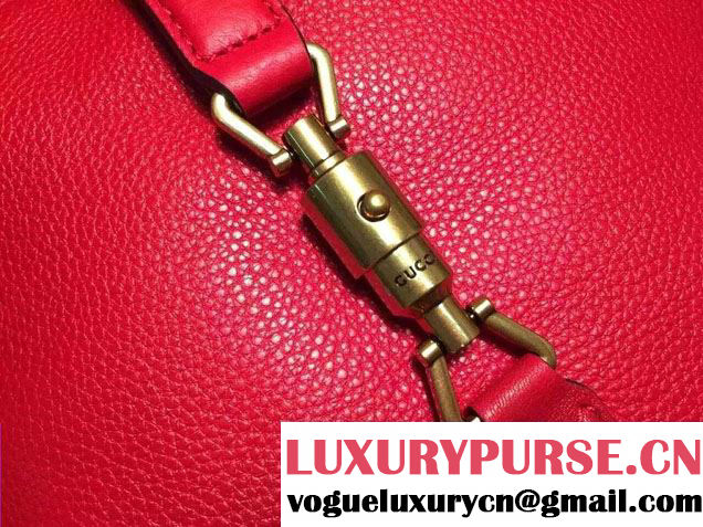 Gucci Jackie Soft Leather Bucket Bag 380579 Red