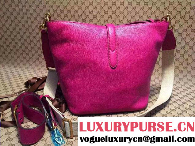 Gucci Jackie Soft Leather Bucket Bag 380579 Purple