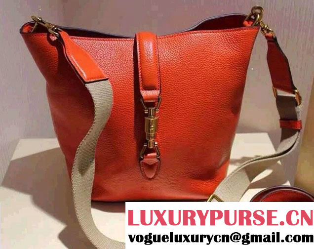 Gucci Jackie Soft Leather Bucket Bag 380579 Dark Orange