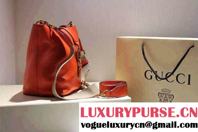 Gucci Jackie Soft Leather Bucket Bag 380579 Dark Orange