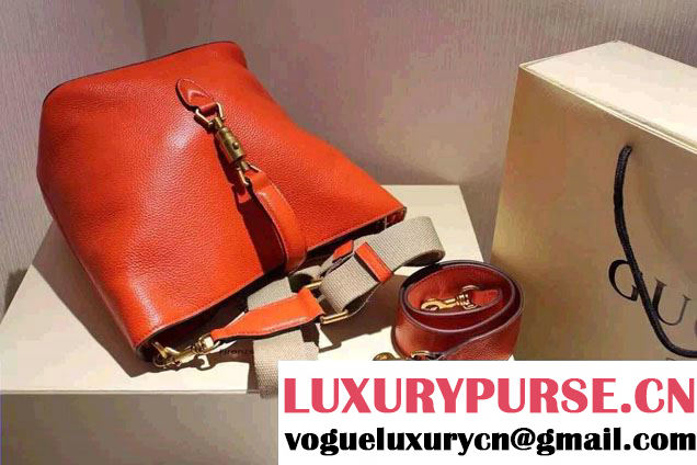 Gucci Jackie Soft Leather Bucket Bag 380579 Dark Orange