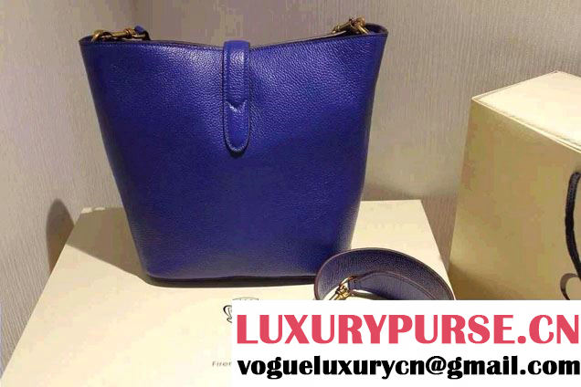 Gucci Jackie Soft Leather Bucket Bag 380579 Blue