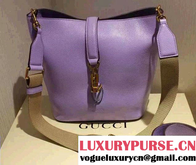 Gucci Jackie Soft Leather Bucket Bag 380579 Lilac