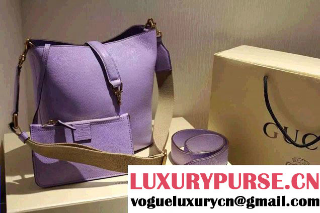Gucci Jackie Soft Leather Bucket Bag 380579 Lilac