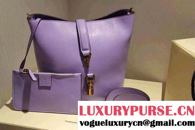 Gucci Jackie Soft Leather Bucket Bag 380579 Lilac