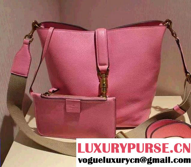 Gucci Jackie Soft Leather Bucket Bag 380579 Pink