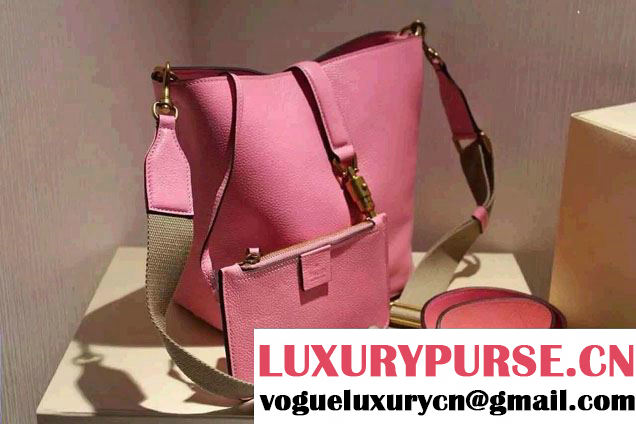 Gucci Jackie Soft Leather Bucket Bag 380579 Pink