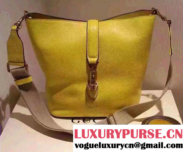 Gucci Jackie Soft Leather Bucket Bag 380579 Yellow