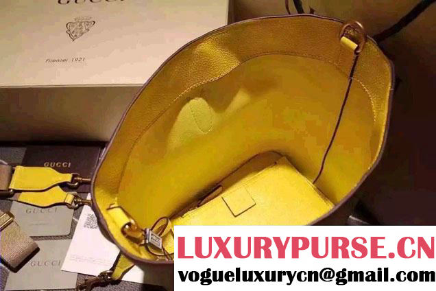 Gucci Jackie Soft Leather Bucket Bag 380579 Yellow