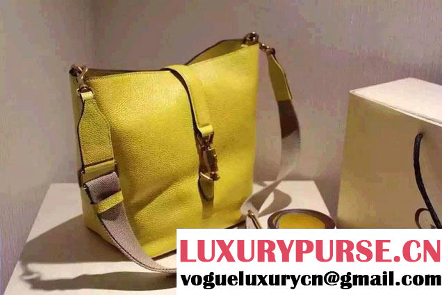 Gucci Jackie Soft Leather Bucket Bag 380579 Yellow