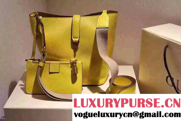 Gucci Jackie Soft Leather Bucket Bag 380579 Yellow
