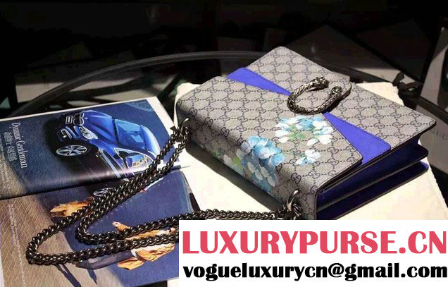 Gucci Dionysus GG Blue Blooms Shoulder Medium Bag 403348 2016