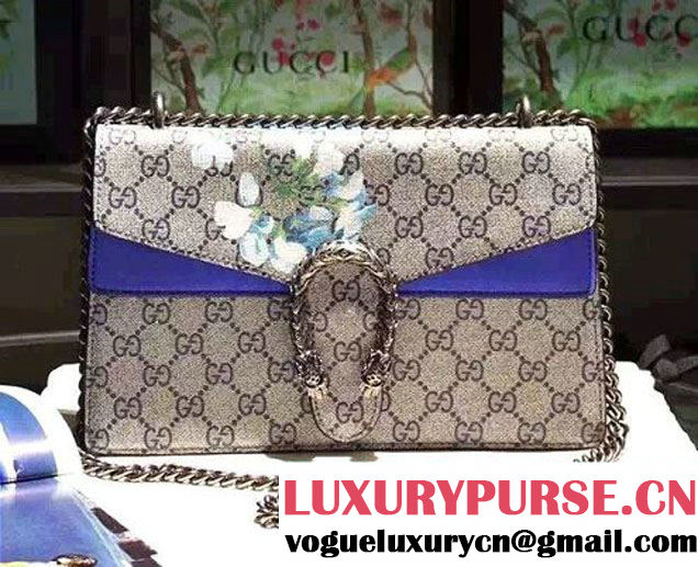 Gucci Dionysus GG Blue Blooms Shoulder Small Bag 400249 2016