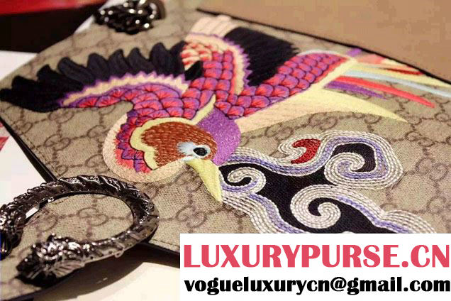 Gucci Dionysus GG Supreme Bird and Flowers Canvas Shoulder Medium Bag 403348 2016